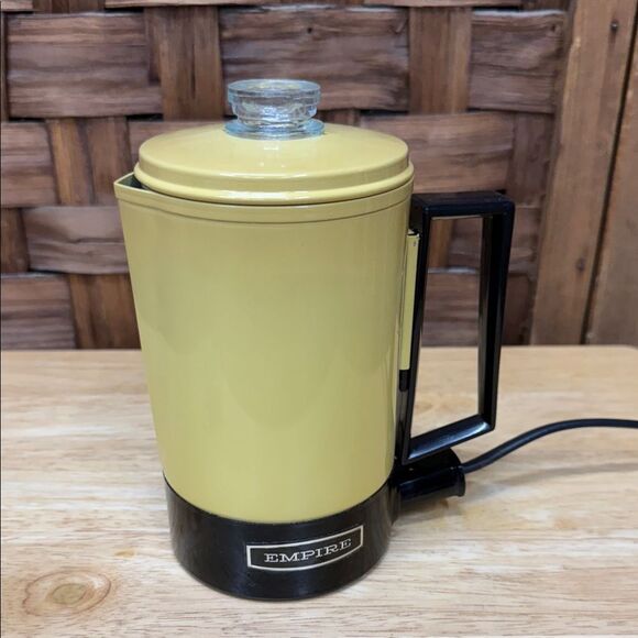 Vintage Empire Yellow and Black Coffee Percolator - Picture 1 of 3